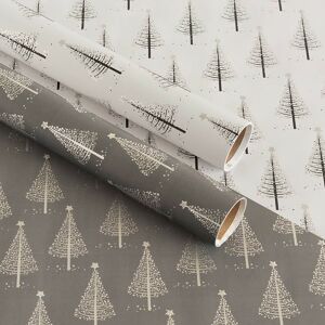 Whsmith 2m Glitter Trees Christmas Wrapping Paper (Pack Of 2)
