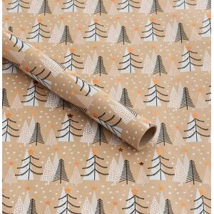 Whsmith 3m Gold Star Tree Christmas Recyclable Wrapping Paper (Pack Of 2)