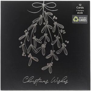 Whsmith Contemporary Foliage Recyclable Christmas Card Pack Of 12