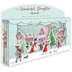 Secondnature Second Nature Christmas Village Daughter 3d Pop-Up Christmas Card