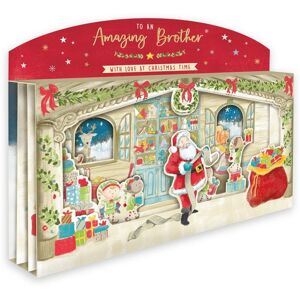 Secondnature Second Nature Santa'S Workshop Brother 3d Pop-Up Christmas Card