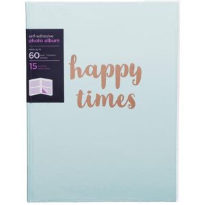 Whsmith Melodie Happy Times A4 Pastel Blue Photo Album 15 White Self-Adhesive Leaves