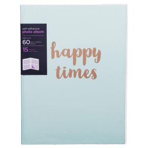 Whsmith Melodie Happy Times A4 Pastel Blue Photo Album 15 White Self-Adhesive Leaves