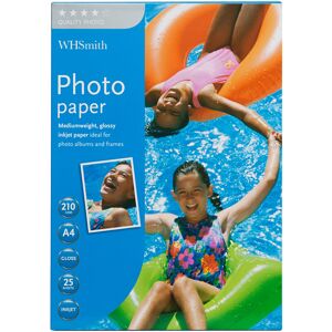 Whsmith A4 Quality Medium Weight Glossy Photo Paper 25 Sheets