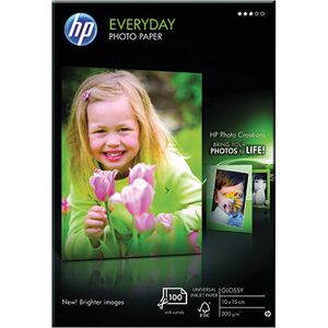 Hp Everday Glossy Borderless 6x4 Inch Photo Paper 100 Sheets