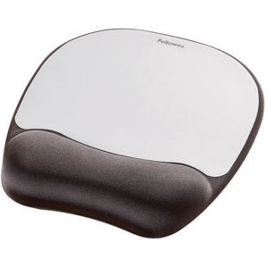 Fellowes Memory Mouse Pad With Wristrest Black/silver 9175801