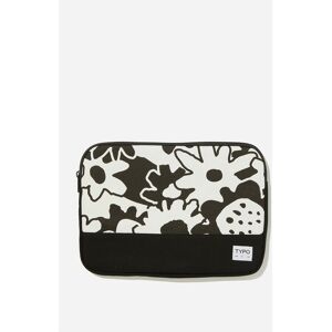 TYPO Take Me Away Floral Black And White 13 Inch Ezra Overlap Laptop Case