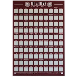 Gift Republic 100 Albums Bucket List Scratch Poster