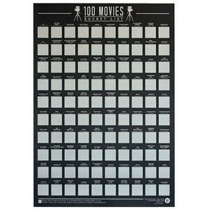 Gift Republic 100 Movies Bucket List Scratch Poster