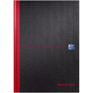 Oxford Black N' Red A4 Hardback Casebound Notebook Ruled 192 Page Black