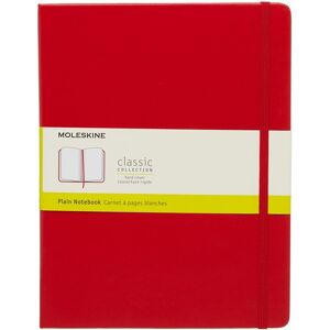 Moleskine Hardcover Scarlet Red Xlarge Plain Notebook