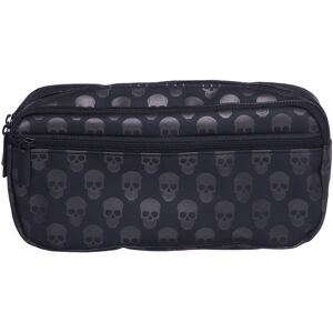 Whsmith Black Skulls Triple Zip Chunky Pencil Case