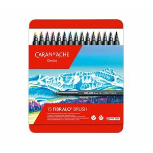 Caran D'Ache Fibralo Fibre Tip Brush Pens (Tin Of 15)