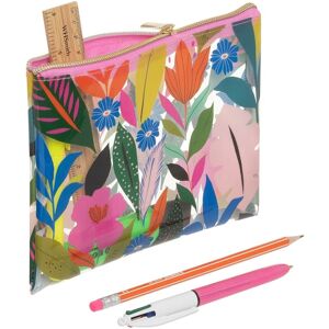 Whsmith Vibrant Florals Clear Flat Pencil Case