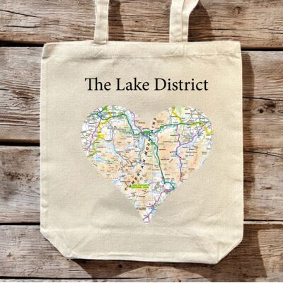 The Sugar Shed Os Map Premium Canvas Tote Bag - Lake District National Park The Sugar Shed Os Map Premium Canvas Tote Bag - Lake District National Park