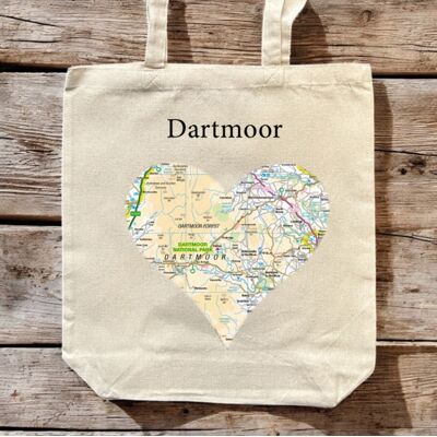 The Sugar Shed Os Map Premium Canvas Tote Bag - Dartmoor National Park The Sugar Shed Os Map Premium Canvas Tote Bag - Dartmoor National Park