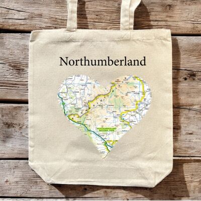 The Sugar Shed Os Map Premium Canvas Tote Bag - Northumberland National Park The Sugar Shed Os Map Premium Canvas Tote Bag - Northumberland National Park