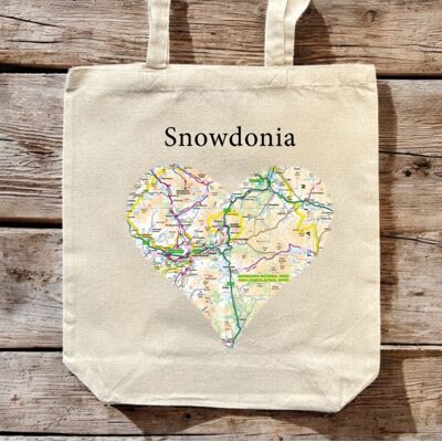The Sugar Shed Os Map Premium Canvas Tote Bag - Snowdonia National Park The Sugar Shed Os Map Premium Canvas Tote Bag - Snowdonia National Park