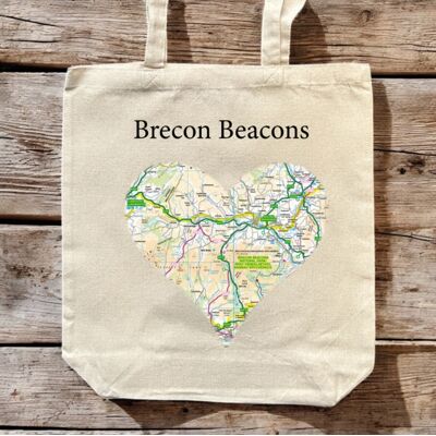The Sugar Shed Os Map Premium Canvas Tote Bag - Brecon Beacons National Park The Sugar Shed Os Map Premium Canvas Tote Bag - Brecon Beacons National Park