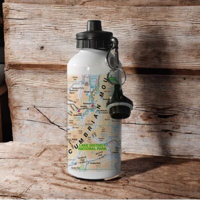 The Sugar Shed Os Map 600ml Metal Water Bottle - Lake District National Park The Sugar Shed Os Map 600ml Metal Water Bottle - Lake District National Park