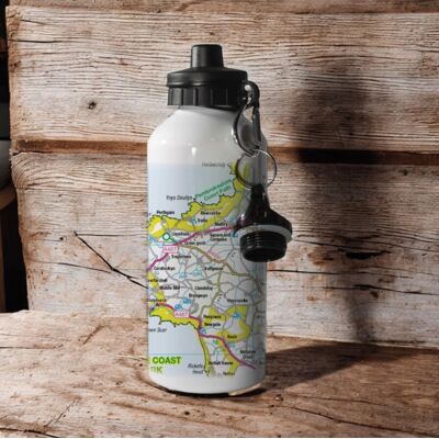 The Sugar Shed Os Map 600ml Metal Water Bottle - Pembrokeshire Coast National Park The Sugar Shed Os Map 600ml Metal Water Bottle - Pembrokeshire Coast National Park