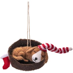 Sass & Belle Dog In A Basket Felt Decoration Sass & Belle Dog In A Basket Felt Decoration