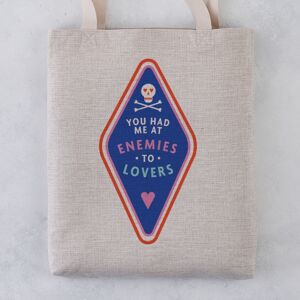 BOOKISHLY You Had Me At Enemies To Lovers Tote Bag BOOKISHLY You Had Me At Enemies To Lovers Tote Bag