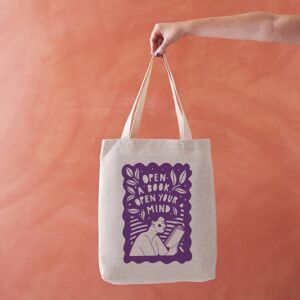 BOOKISHLY Open A Book, Open Your Mind - Literary Tote Bag BOOKISHLY Open A Book, Open Your Mind - Literary Tote Bag