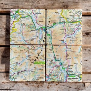 The Sugar Shed Os Map Ceramic Four Coaster Set - Lake District National Park The Sugar Shed Os Map Ceramic Four Coaster Set - Lake District National Park