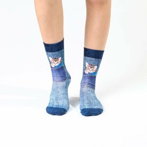 Wigglesteps Ladies Jeans Cat Socks