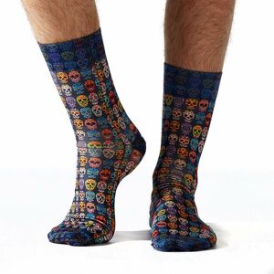 Wigglesteps Mens Blue Skulls Socks