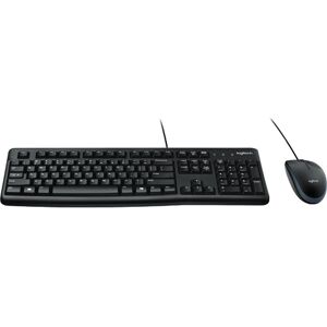 Logitech Black Mk120 Wired Keyboard And Mouse Set 920-002552