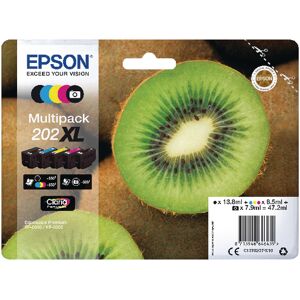 Epson 202xl Premium Ink Claria High Yield Multipack Kiwi Cmyk/photo Black C13t02g74010