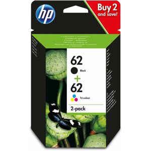 Hewlett Packard Hp 62 2-Pack Black, Tri-Colour Original Ink Cartridges, Instant Ink Compatible, N9j71ae