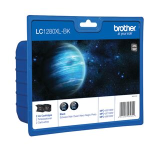 Brother Lc-1280xl Black High Yield Inkjet Cartridge (2 Pack) Lc1280xlbkbp2