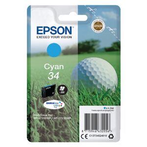 Epson 34 Ink Cartridge Durabrite Ultra Golf Ball Cyan C13t34624010