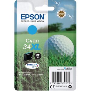 Epson 34xl Ink Cartridge Durabrite Ultra High Yield Golf Ball Cyan C13t34724010