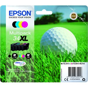 Epson 34xl Ink Cartridge Durabrite Ultra High Yield Multipack Golf Ball Cmyk C13t34764010