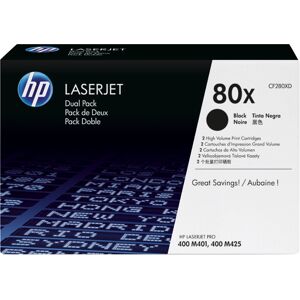 Hewlett Packard Hp 80x Black High Yield Laserjet Toner Cartridge (Pack Of 2) Cf280xd