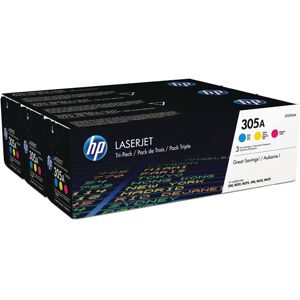 Hewlett Packard Hp305a Cyan/magenta/yellow Original Laserjet Toner Cartridges (3 Pack) Cf370am