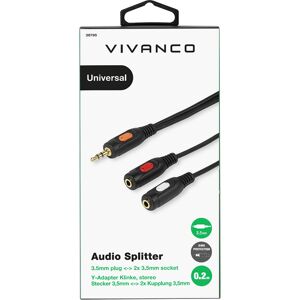 Vivanco Audio Adapter Gold Plated 3.5mm Plug To 2 X 3.5mm Socket