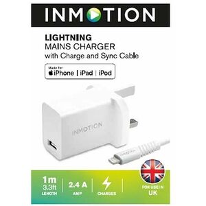 Inmotion White Lightning Mains Charger For Apple Devices