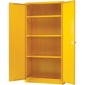 VFM Hazardous Substance Storage Cabinet 72x36x18 Inch C/w 3 Shelf Yellow 188736