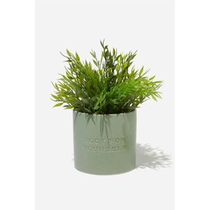 Typo Midi Shaped Planter Root For Yourself Gum Leaf Speckle