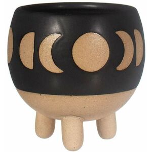 Sass & Belle Moon Phases Small Black Planter