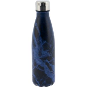 Whsmith Navy Marble 500ml Stainless Steel Insulated Water Bottle