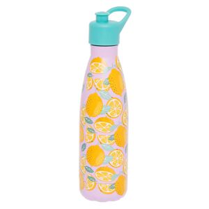 Whsmith Lemon 500ml Stainless Steel Metal Water Bottle