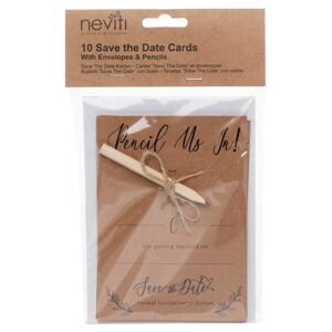 Neviti Hearts & Krafts Save The Date Cards With Envelopes And Pencils (Pack Of 10)