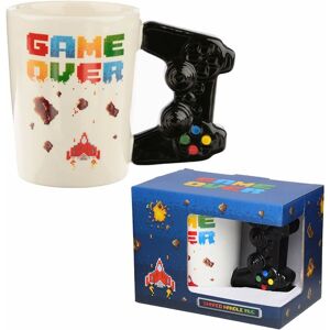 Puckator Game Over Pixel Ceramic Shaped Handle Mug