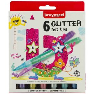 Royal Talens Bruynzeel Glitter Felt Tip Colouring Pens (Pack Of 6)